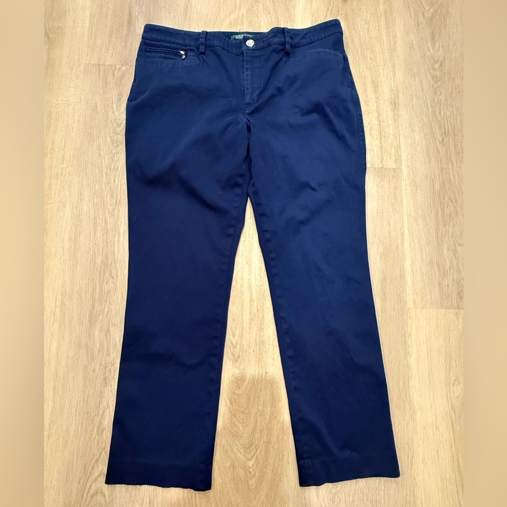 Lauren Ralph Lauren Women's Size 12 Navy Blue Chino Capri Pants